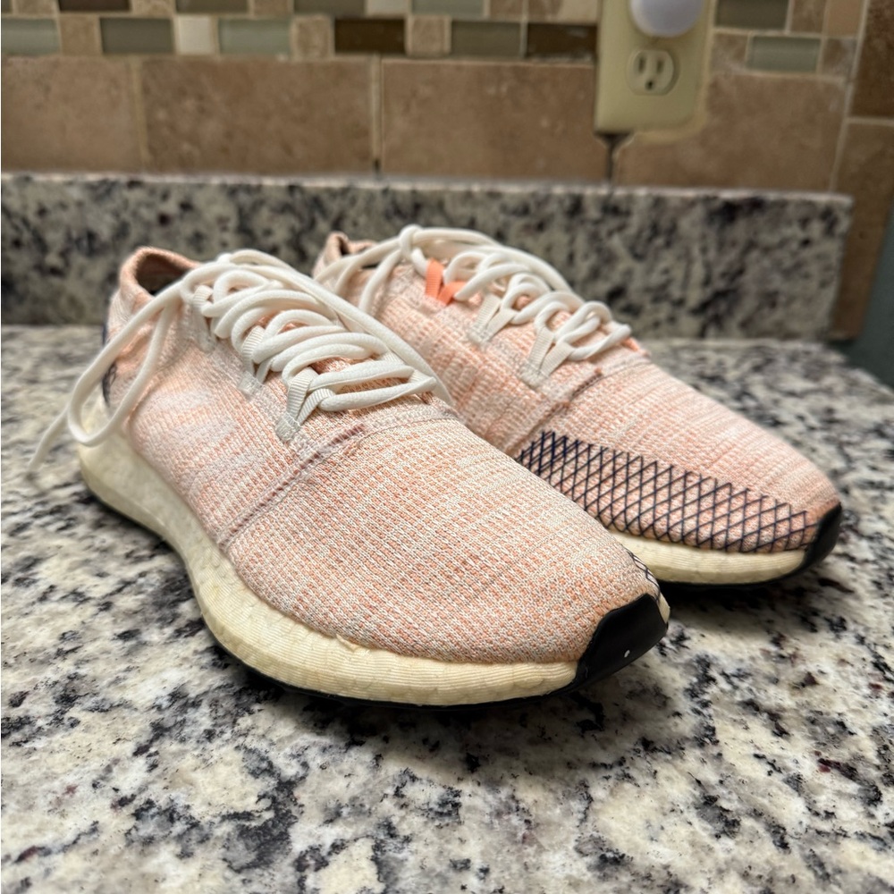 adidas Women's Pure Boost Go Running White Sneakers Size 8W B75666